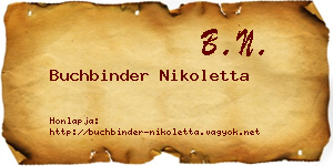 Buchbinder Nikoletta névjegykártya